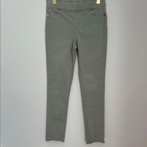 Vineyard Vines Kids Olive Green Skinny Jeans Cotton Blend Raw Hem Size 12